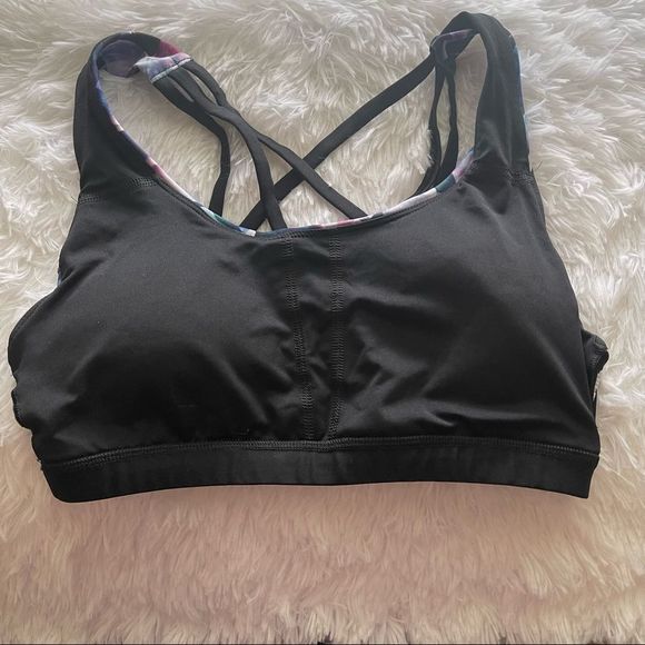 PBX Black Floral Strappy Sports Bra; SZ M; NWOT - Picture 5 of 5